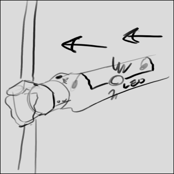 This would've lit up an LED on your sleeve if you put your entire arm against a metal door or wall