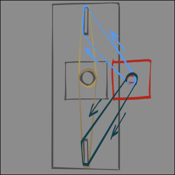 Initially I thought I would need four total rubber bands to get 2 axis's of motion, but thankfully upon testing it turned out the tension from just two rubber bands on one axis was enough