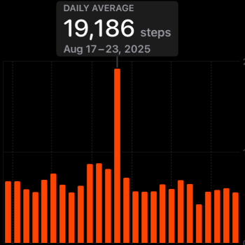 Bar graph of my steps.